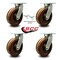 Service Caster 12 Inch Heavy Duty High Temp Phenolic Swivel Caster Set with 2 Swivel Locks SCC SCC-KP92S1230-PHRHT-BSL-2-S-2 - alternate 1